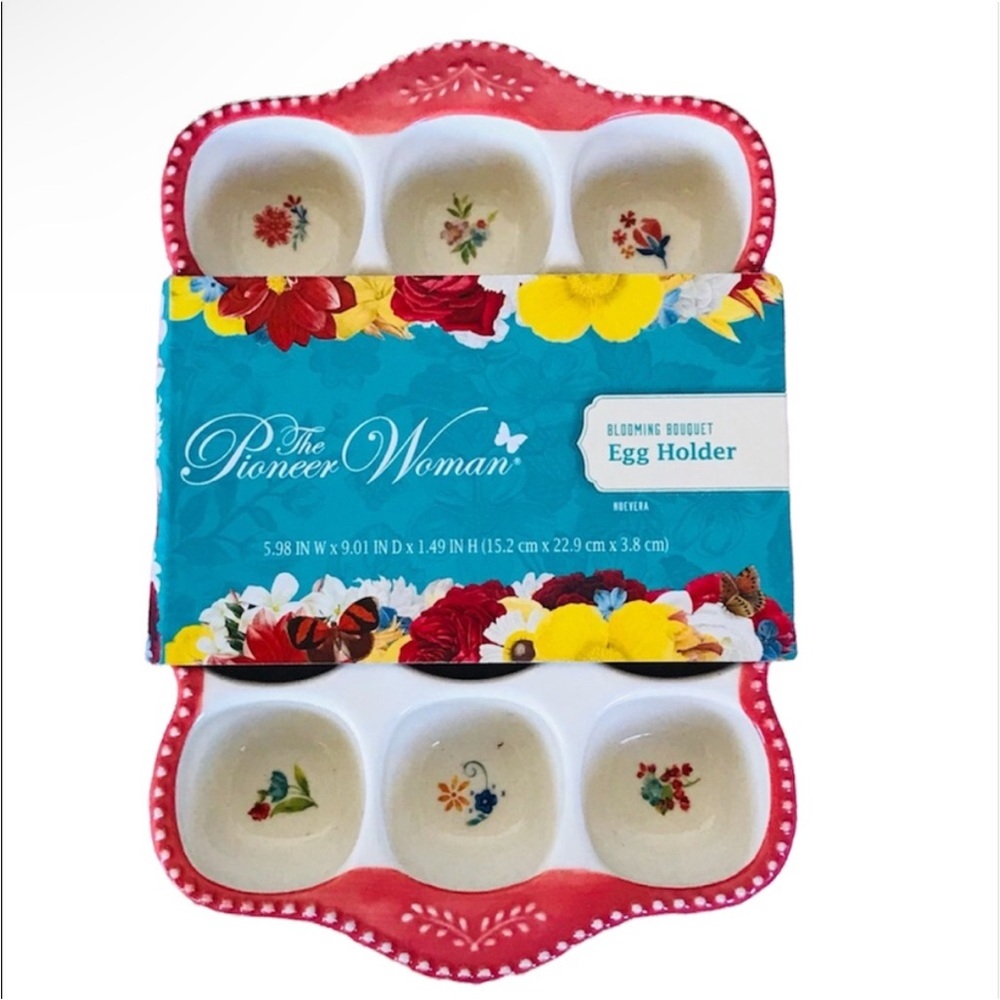 New The Pioneer Woman Floral Blooming Bouquet Egg Holder
